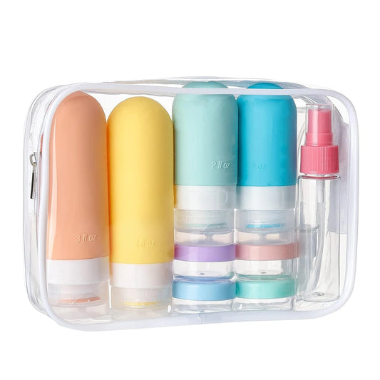 16-Pack Silicone Travel Bottles – Leak-Proof, TSA-Approved Toiletry Containers