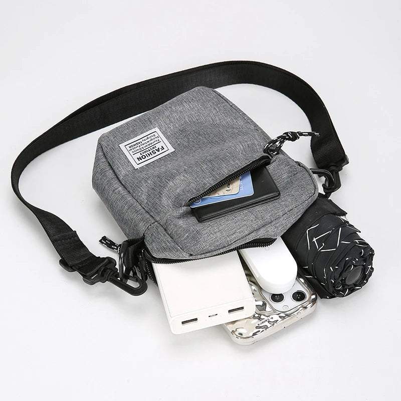 Oxford Cloth Small Shoulder Bag – Casual Square Satchel for Men & Women