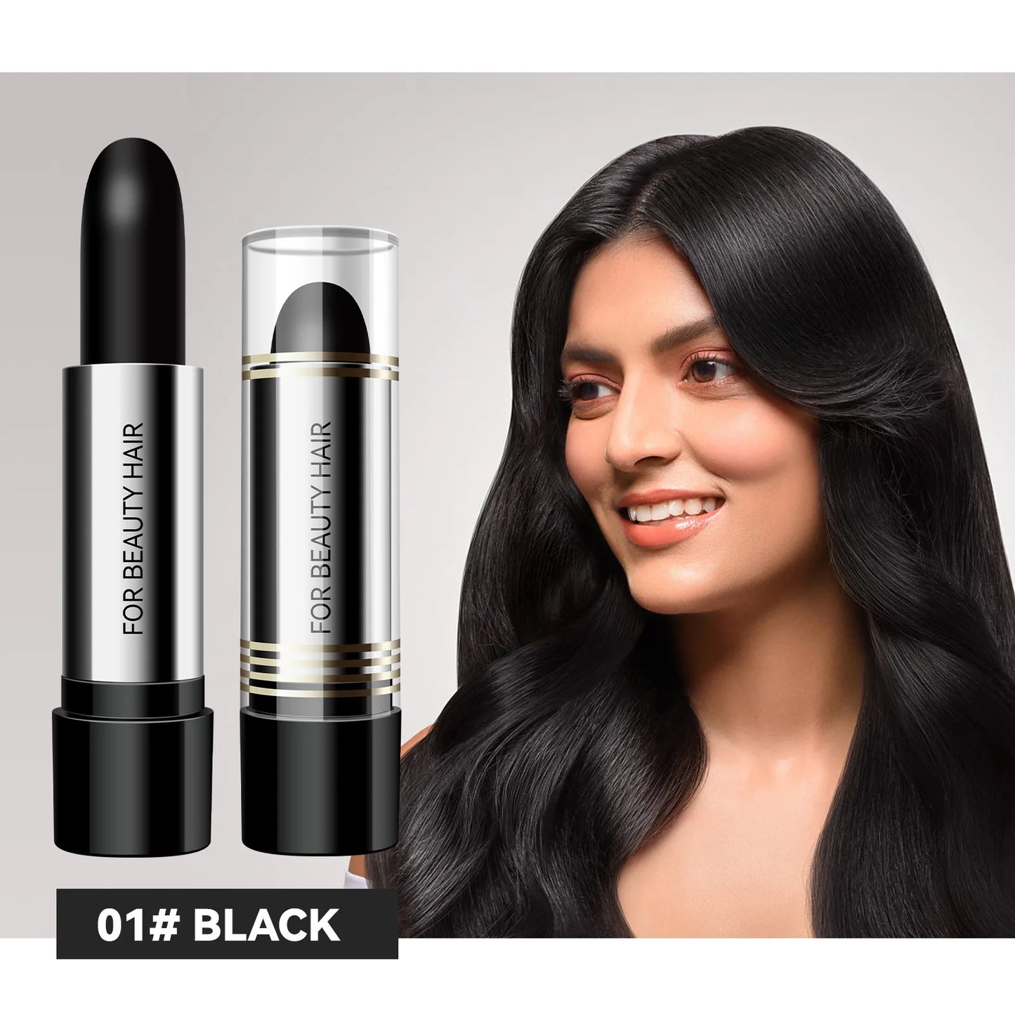 Temporary Hair Color Stick โ Black & Brown Instant Cover for White Hair & Hairline