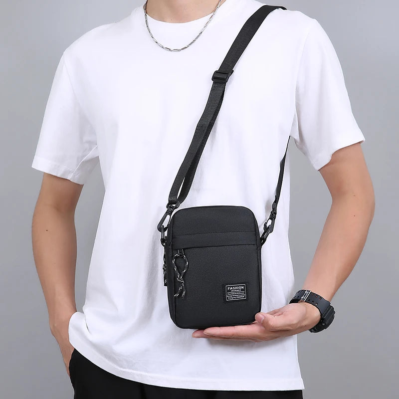Oxford Cloth Small Shoulder Bag – Casual Square Satchel for Men & Women