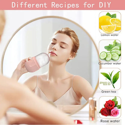 Stainless Steel Ice Roller & Gua Sha Set – Facial Massage Tool for Cooling & Skin Tightening
