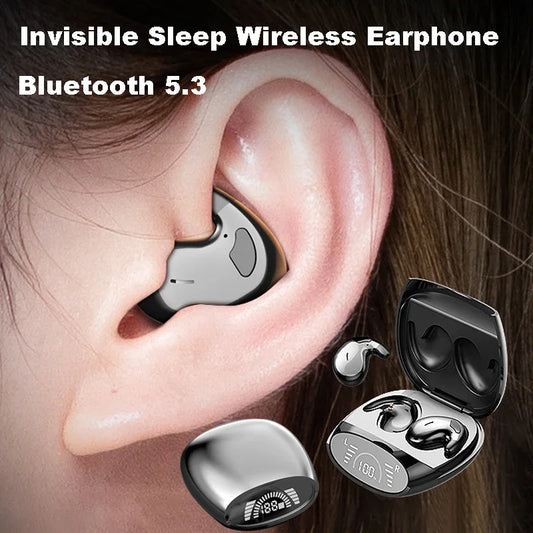 Mini Invisible Bluetooth 5.3 Earbuds – Sleep-Friendly, Noise Cancelling & Wireless