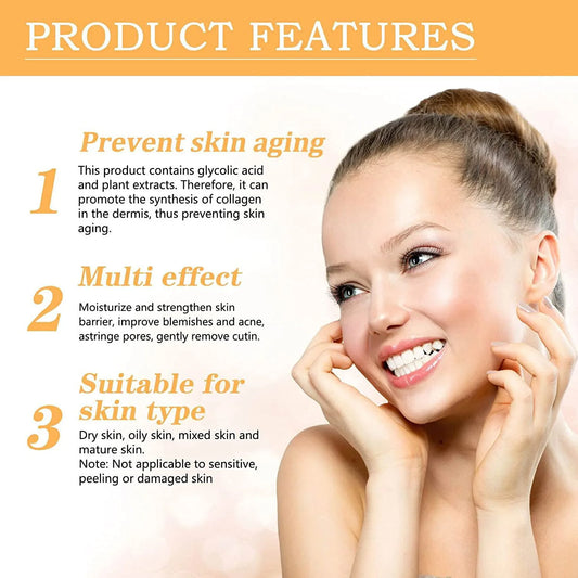 100ml Glycolic Acid 7% Toning Solution – Acne Remover, Exfoliating & Moisturizing Lotion for Skin Rejuvenation