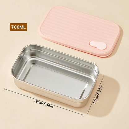 304 Stainless Steel Bento Box – Leak-Proof, Stackable & Portable Lunch Container for Students