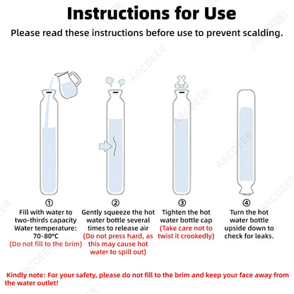 1L Plush Hot Water Bag – Long Waist & Back Warmer for Pain Relief & Comfort