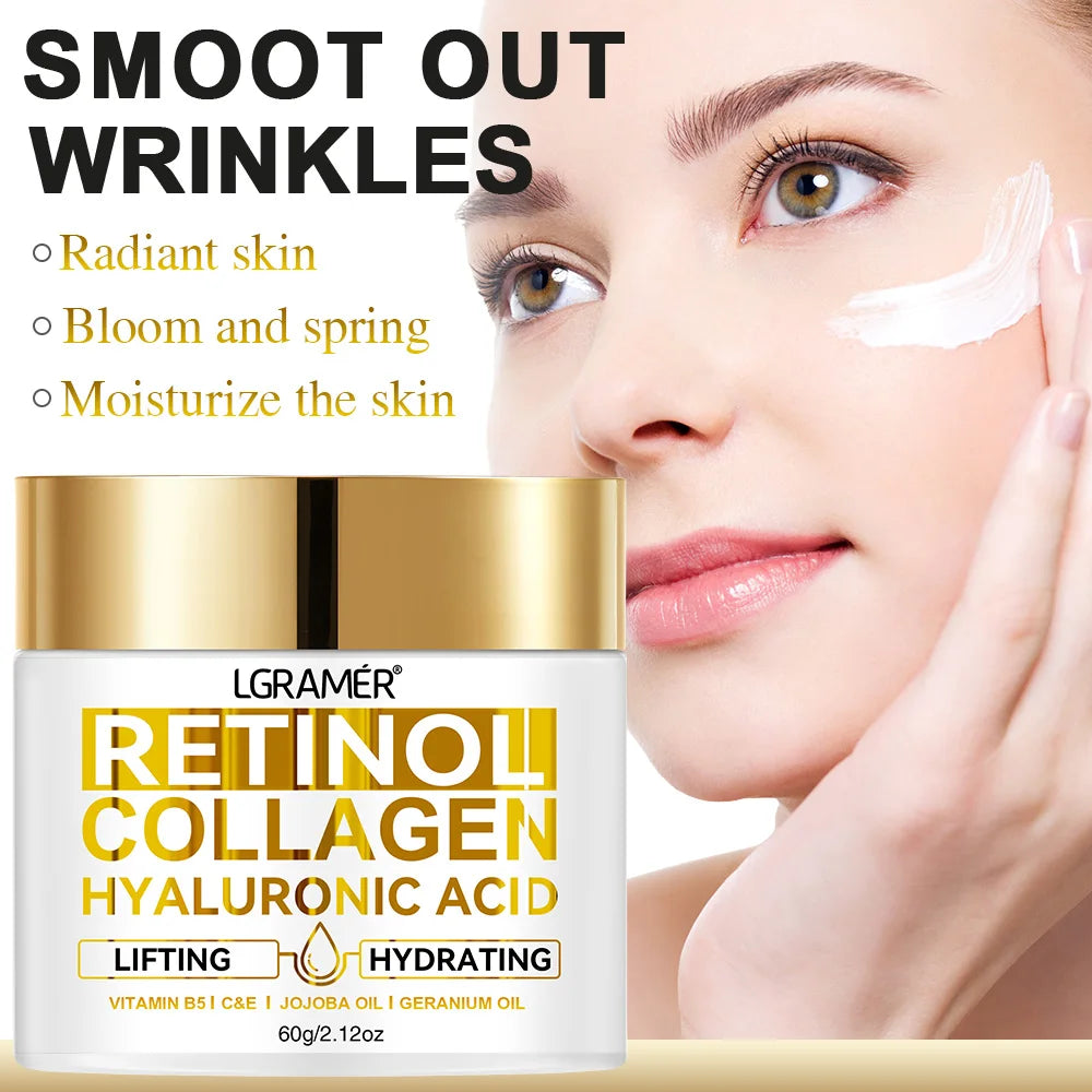 Retinol Face Cream Anti-Aging Moisturizer with Hyaluronic Acid & Collagen – Wrinkle Repair Hydrating Skin Care for Women & Men
