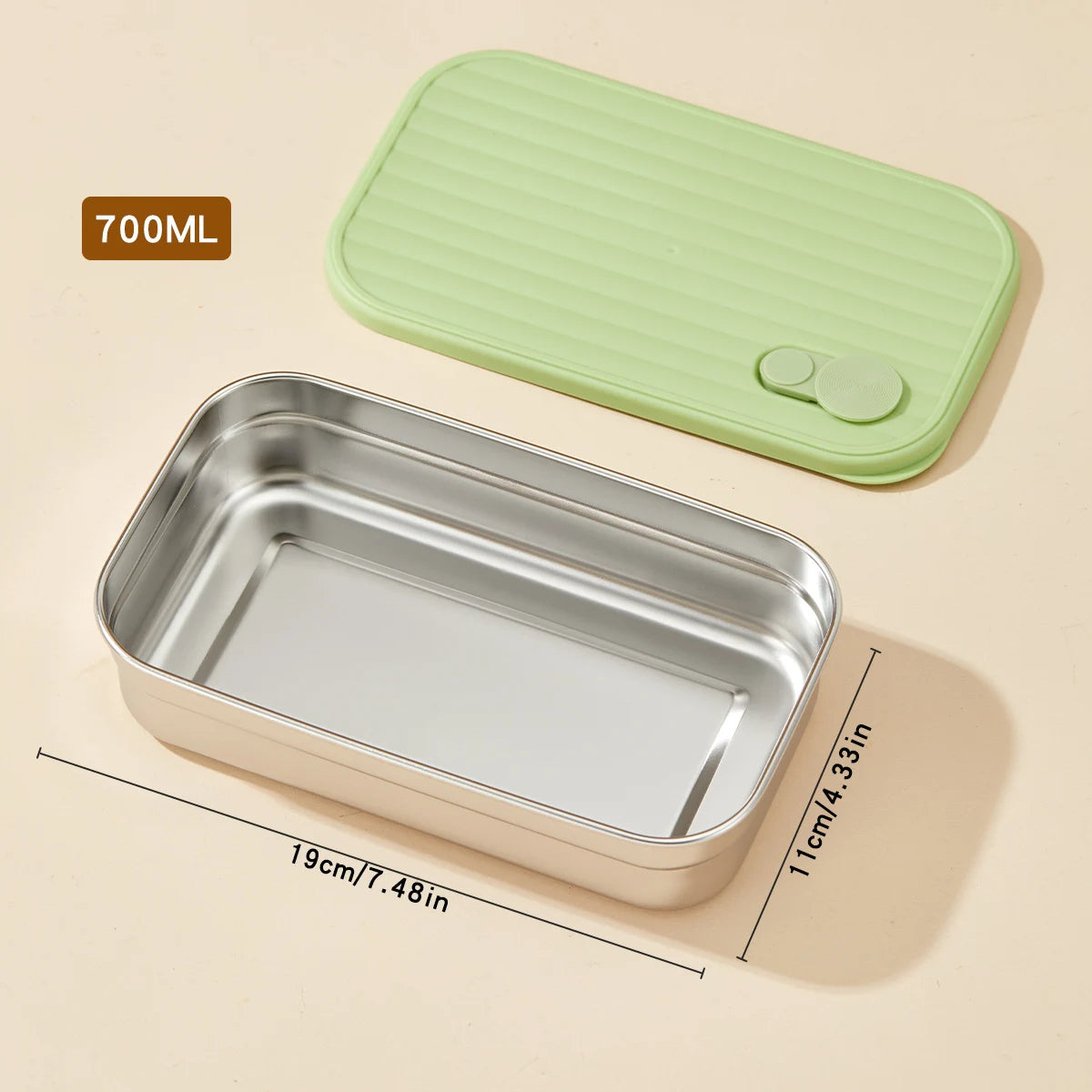304 Stainless Steel Bento Box – Leak-Proof, Stackable & Portable Lunch Container for Students