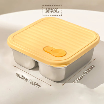 304 Stainless Steel Bento Box – Leak-Proof, Stackable & Portable Lunch Container for Students