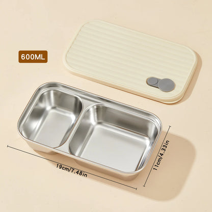 304 Stainless Steel Bento Box – Leak-Proof, Stackable & Portable Lunch Container for Students