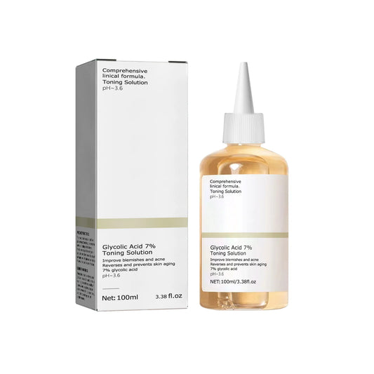100ml Glycolic Acid 7% Toning Solution – Acne Remover, Exfoliating & Moisturizing Lotion for Skin Rejuvenation