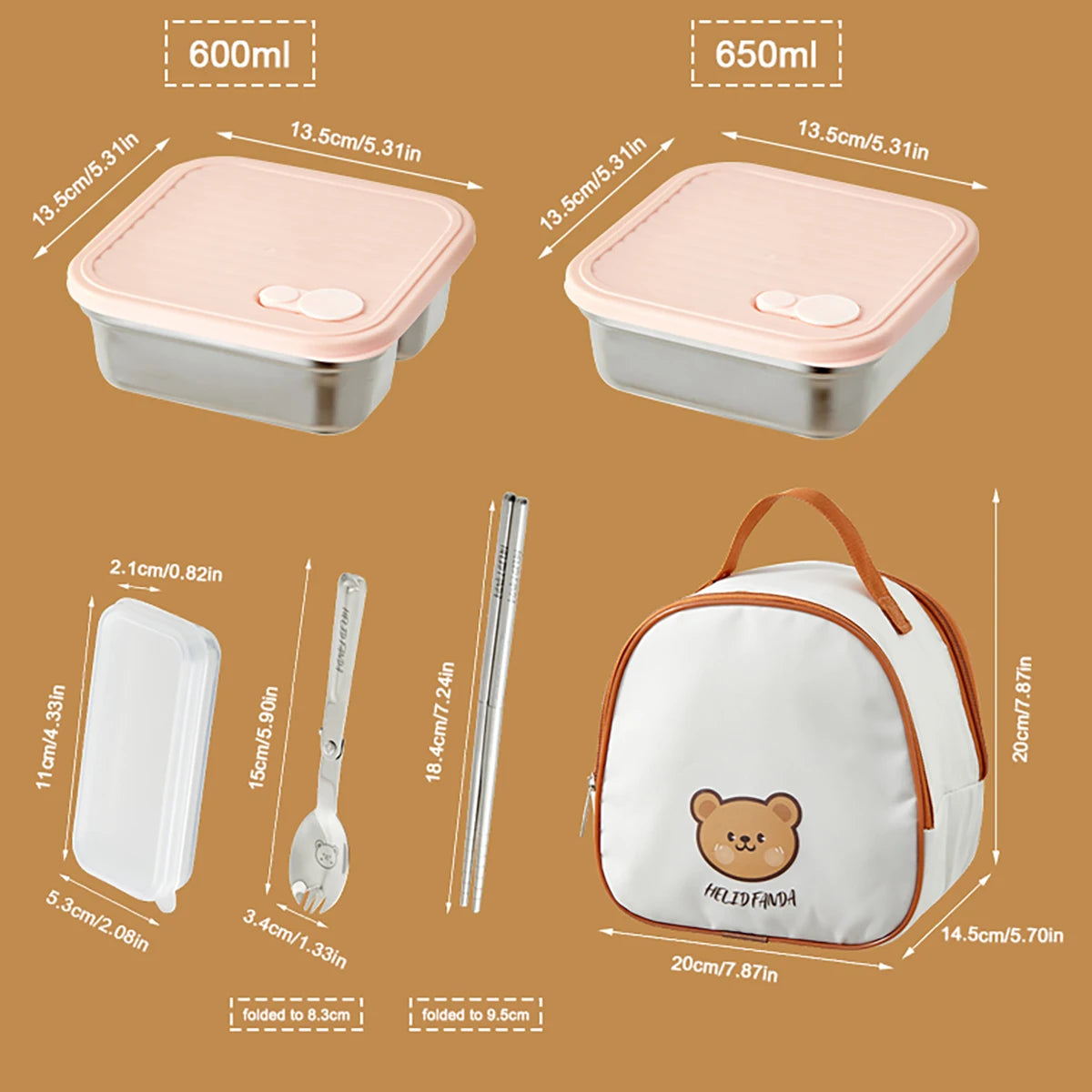 304 Stainless Steel Bento Box – Leak-Proof, Stackable & Portable Lunch Container for Students