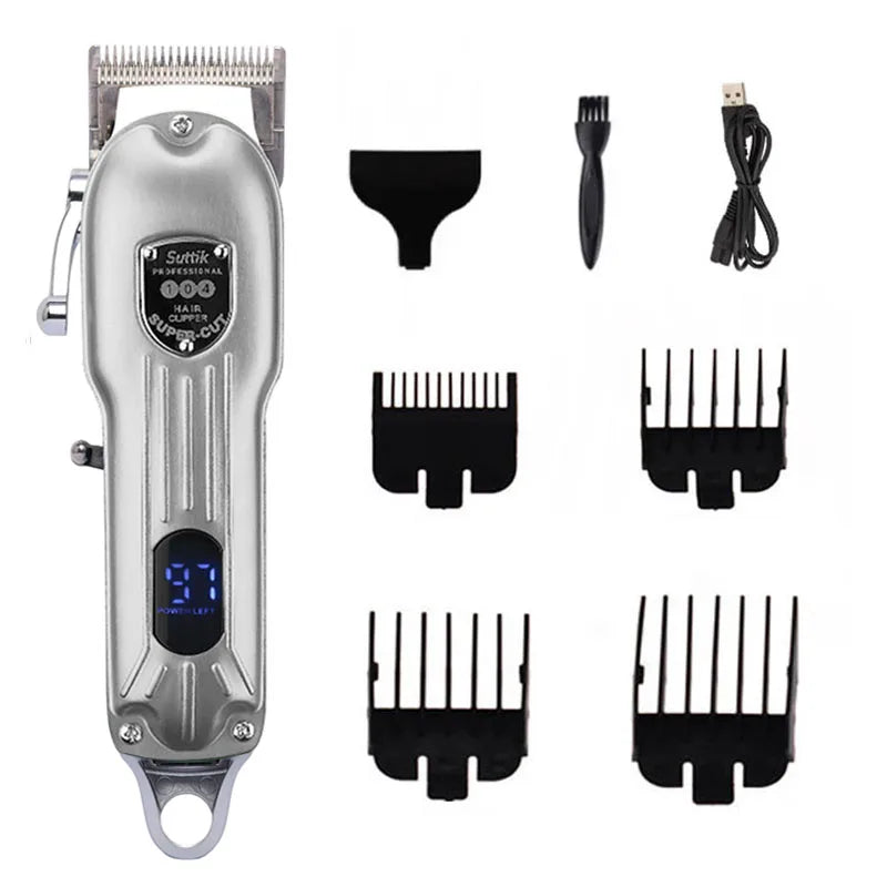Professional Dog Hair Clipper – All-Metal Rechargeable Pet Trimmer & Cat Shaver, Low Noise Grooming Machine for Haircuts