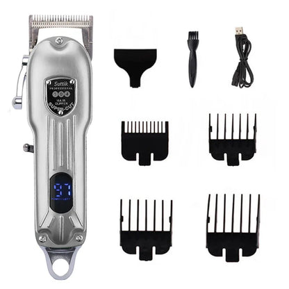 Professional Dog Hair Clipper – All-Metal Rechargeable Pet Trimmer & Cat Shaver, Low Noise Grooming Machine for Haircuts