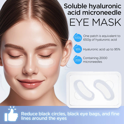 Microneedle Eye Patches Mask – Korean Skin Care with Hyaluronic Acid for Dark Circles, Anti-Wrinkle & Moisturizing