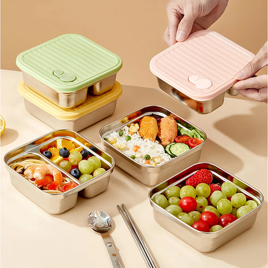 304 Stainless Steel Bento Box – Leak-Proof, Stackable & Portable Lunch Container for Students