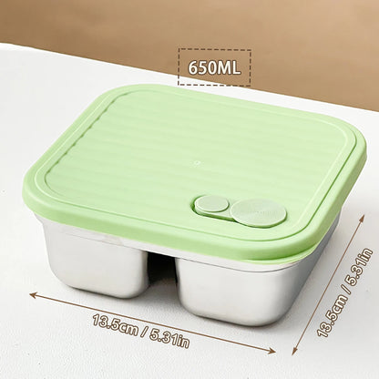 304 Stainless Steel Bento Box – Leak-Proof, Stackable & Portable Lunch Container for Students