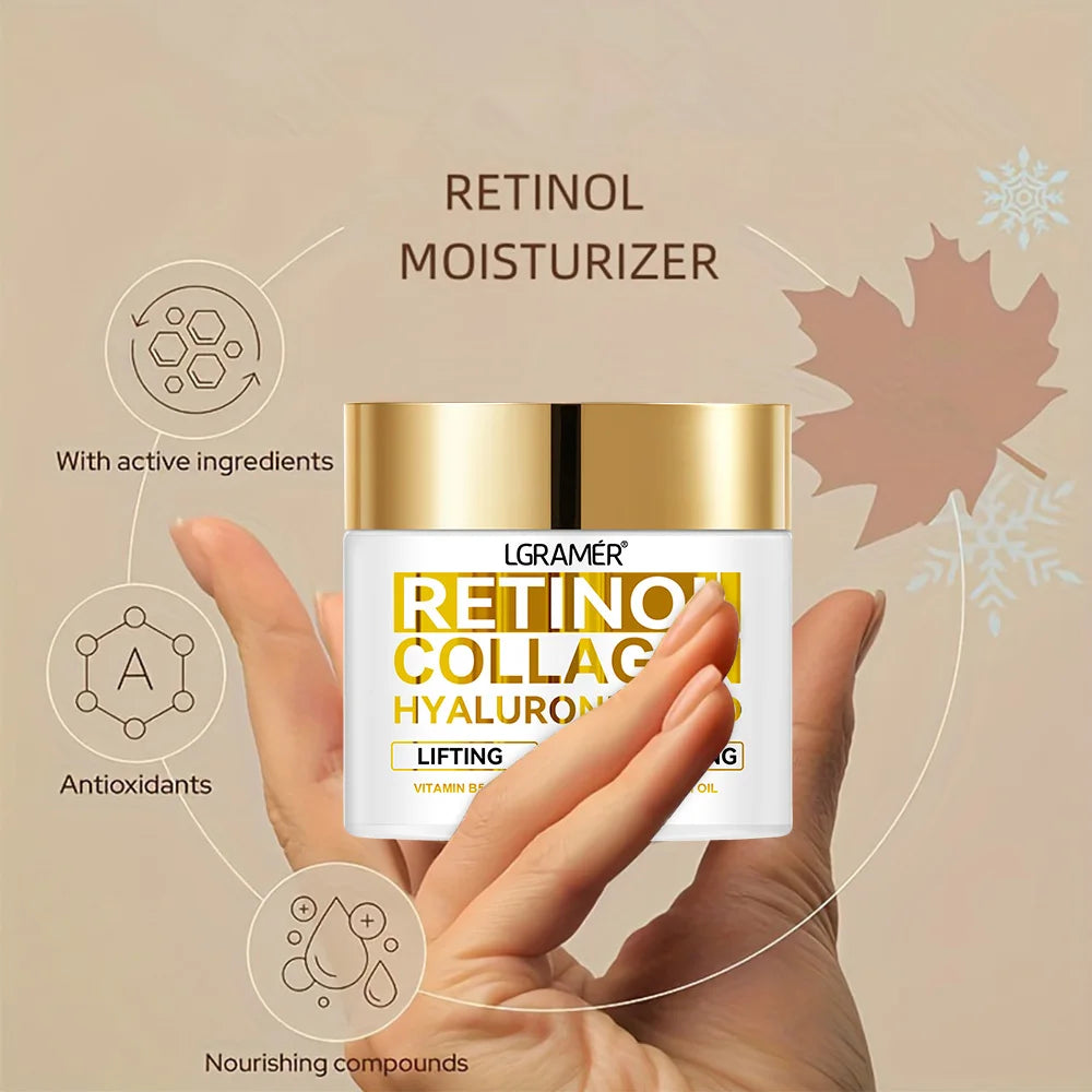 Retinol Face Cream Anti-Aging Moisturizer with Hyaluronic Acid & Collagen – Wrinkle Repair Hydrating Skin Care for Women & Men