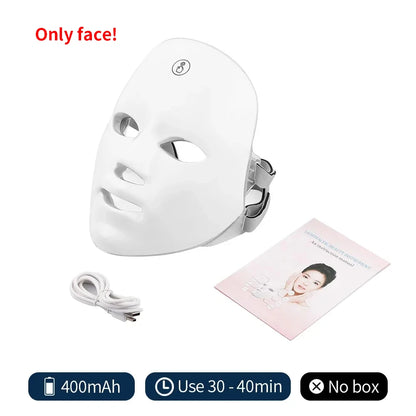 7-Color LED Face & Neck Mask – Wireless Photon Therapy for Skin Tightening & Rejuvenation