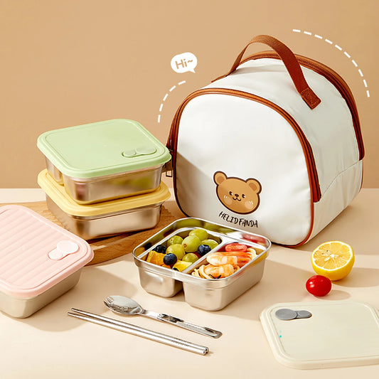 304 Stainless Steel Bento Box – Leak-Proof, Stackable & Portable Lunch Container for Students