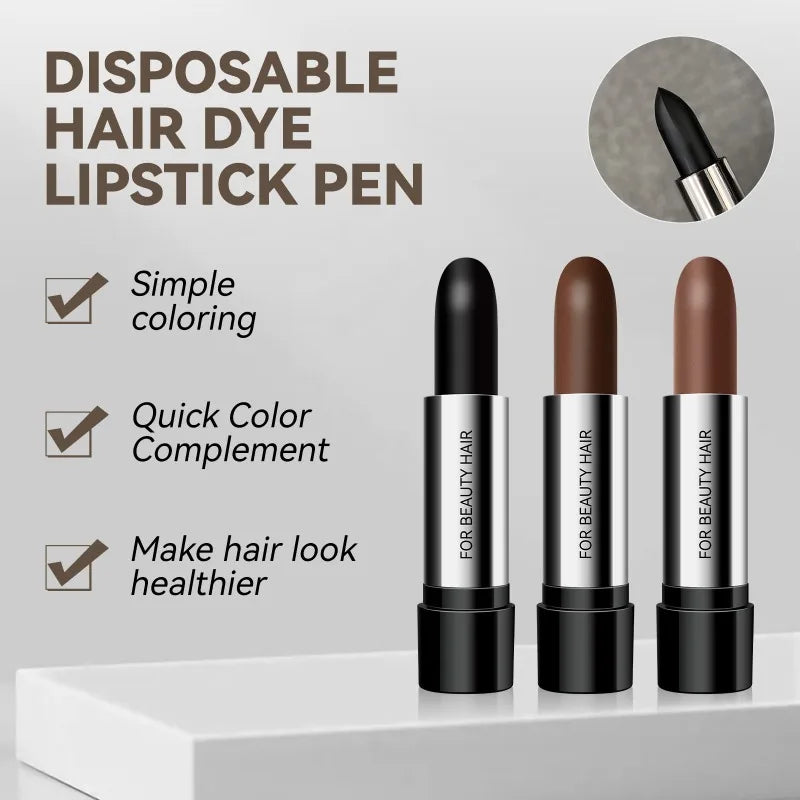 Temporary Hair Color Stick – Black & Brown Instant Cover for White Hair & Hairline