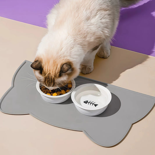Silicone Pet Bowl Mat – Waterproof, Non-Slip & Easy to Clean Feeding Pad for Cats & Dogs