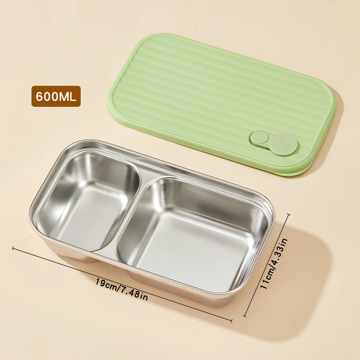 304 Stainless Steel Bento Box – Leak-Proof, Stackable & Portable Lunch Container for Students