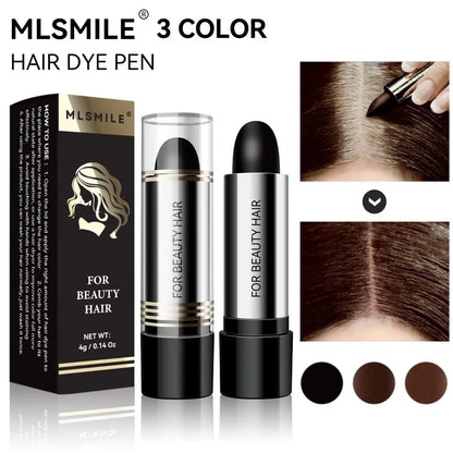 Temporary Hair Color Stick – Black & Brown Instant Cover for White Hair & Hairline