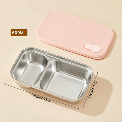 304 Stainless Steel Bento Box – Leak-Proof, Stackable & Portable Lunch Container for Students