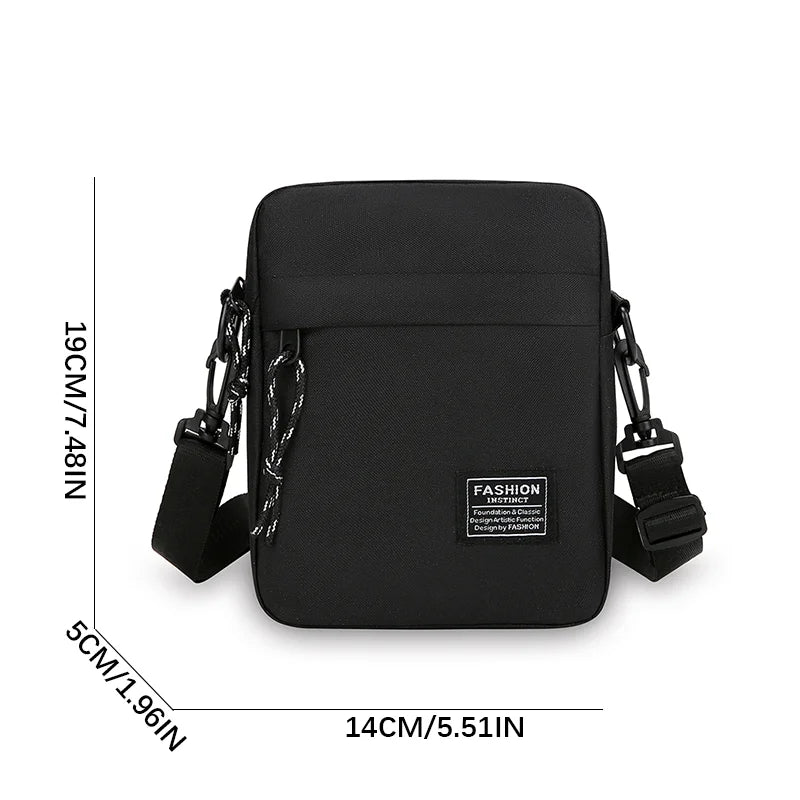 Oxford Cloth Small Shoulder Bag – Casual Square Satchel for Men & Women