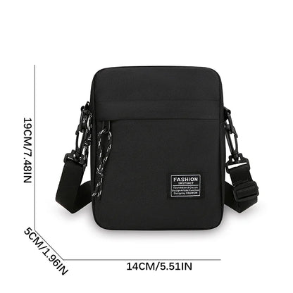 Oxford Cloth Small Shoulder Bag – Casual Square Satchel for Men & Women