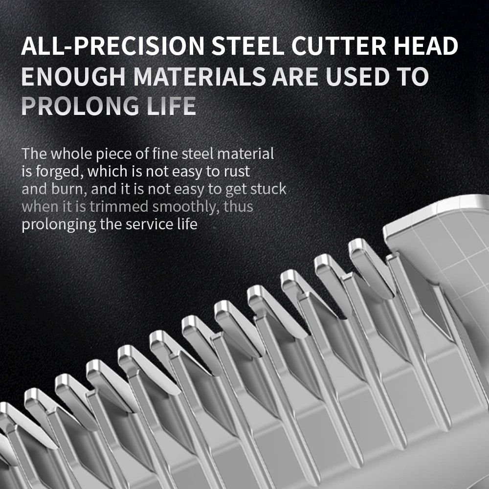 Professional Dog Hair Clipper – All-Metal Rechargeable Pet Trimmer & Cat Shaver, Low Noise Grooming Machine for Haircuts