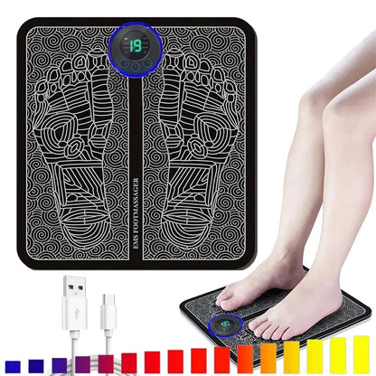 Electric Foot Massager Stimulation Pad with Remote – 8 Modes & 19 Intensity Levels, Lightweight Design to Relieve Foot Pressure & Fatigue