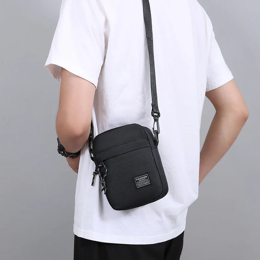 Oxford Cloth Small Shoulder Bag – Casual Square Satchel for Men & Women