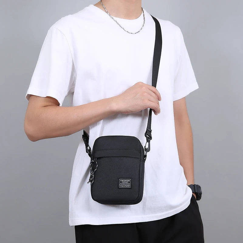 Oxford Cloth Small Shoulder Bag – Casual Square Satchel for Men & Women