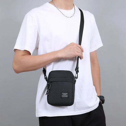 Oxford Cloth Small Shoulder Bag – Casual Square Satchel for Men & Women