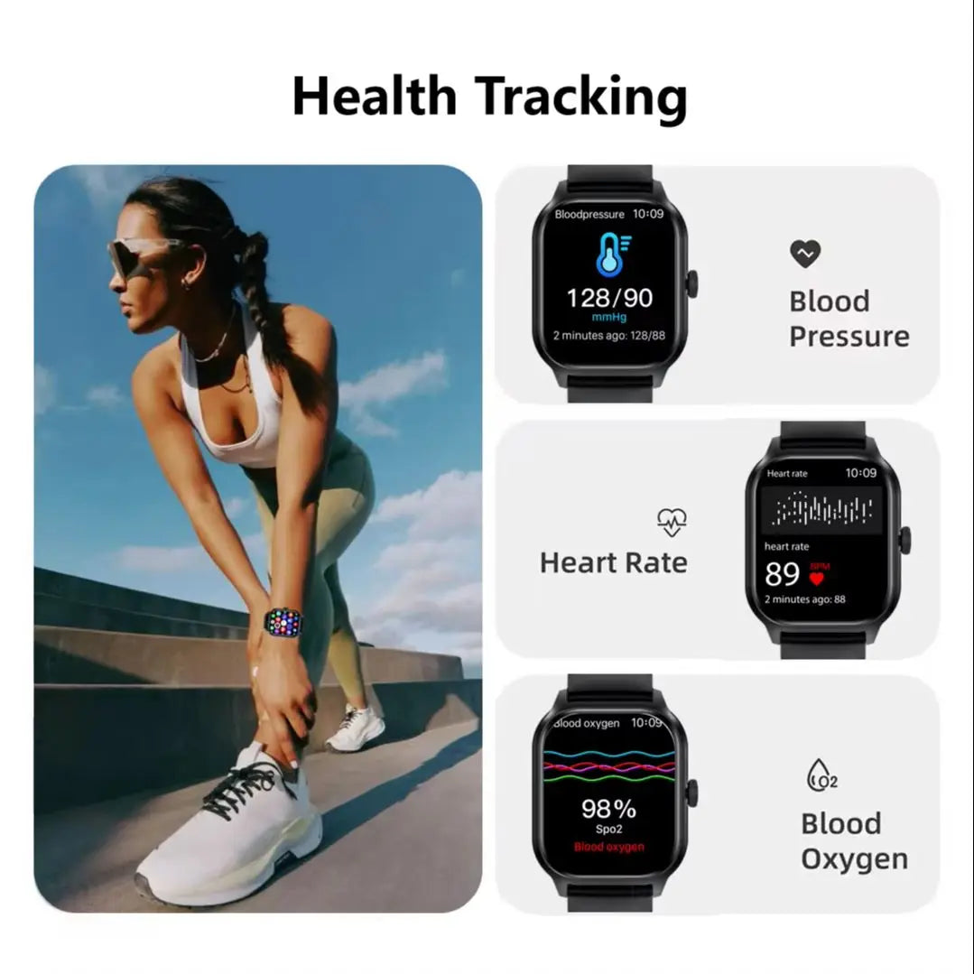 Smart Watch 2025 – Bluetooth Call, Music, Fitness Tracker, Sports Pedometer & Alerts – Smartwatch for iPhone & Android